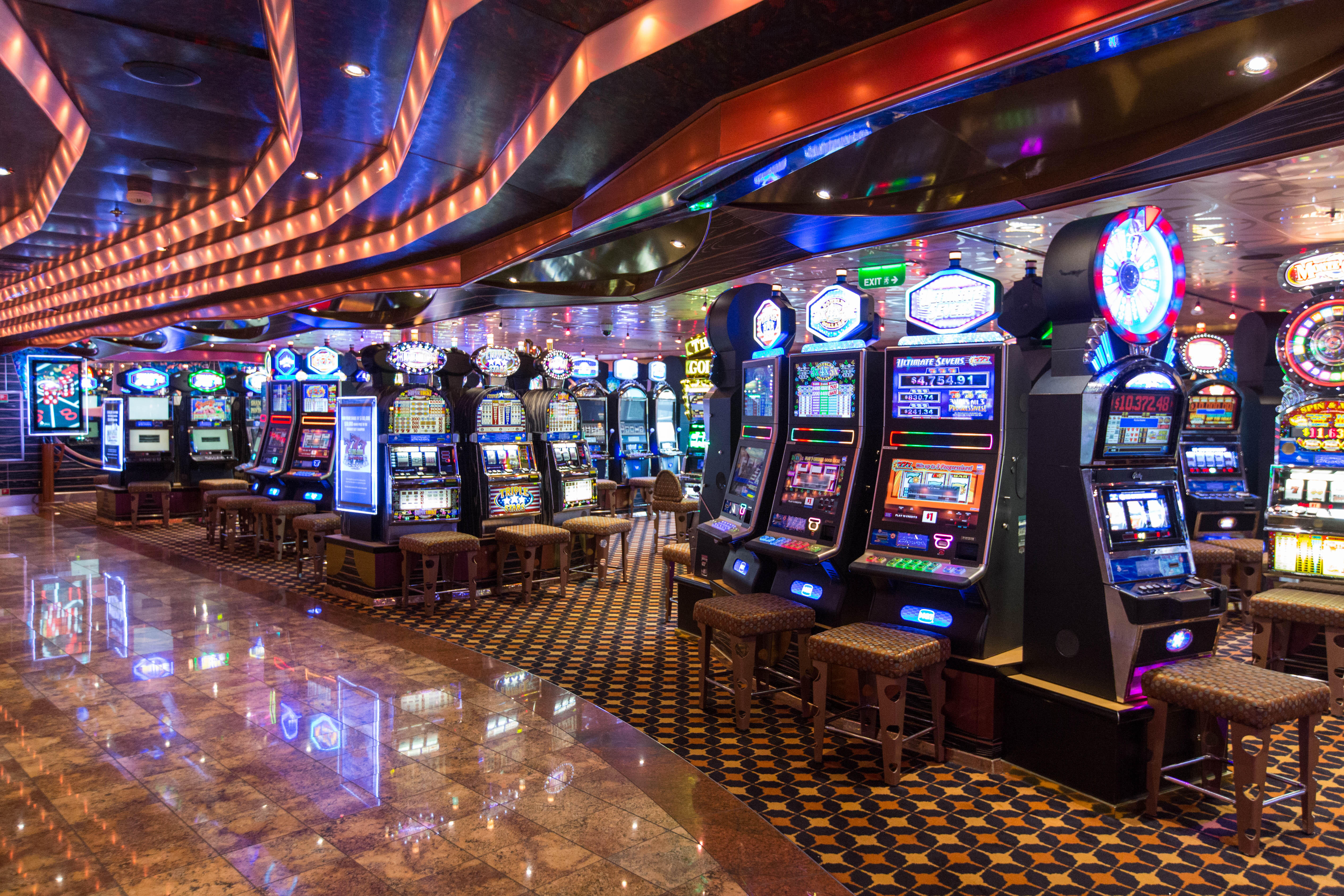 Cruise ship casino with slot machines